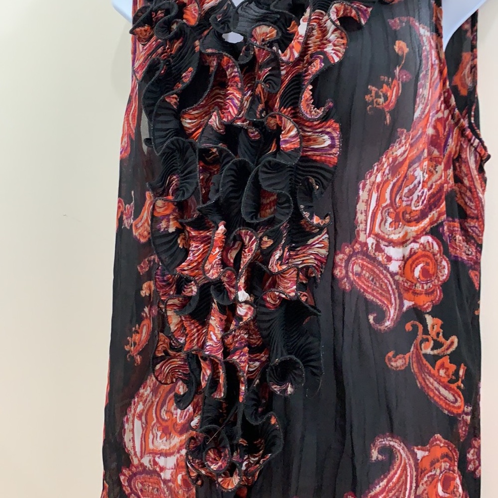 Sere Nade Front Ruffled Button Up Semi Sheer Shirt - Picture 4 of 9